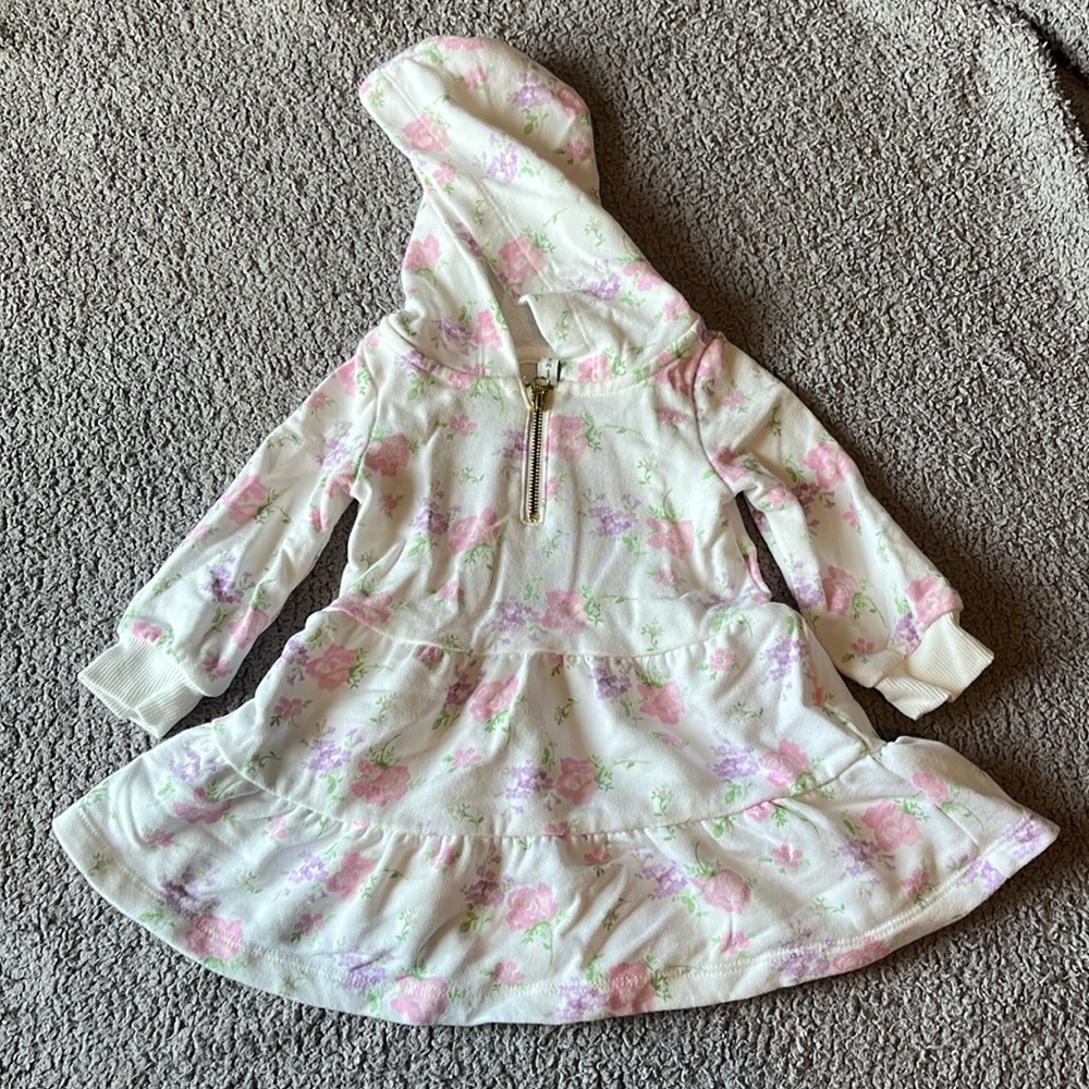 Janie and Jack floral hooded baby dress